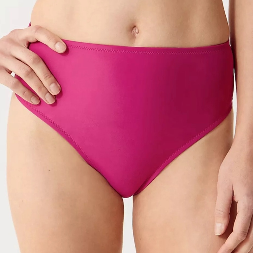 NWT J Crew Pink Hallie High Rise Swim Bikini Bottoms XXL